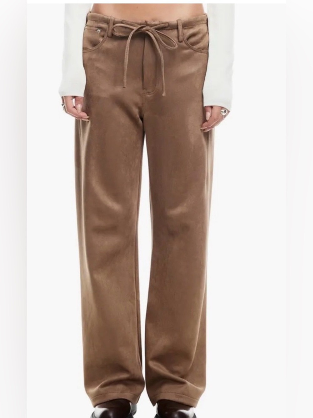 LIONESS Dusty faux suede pants slight barrel - Picture 6 of 14
